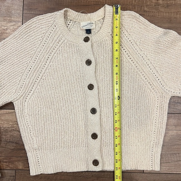 cream chunky knit button up sweater universal threads size women’s small - Picture 7 of 7